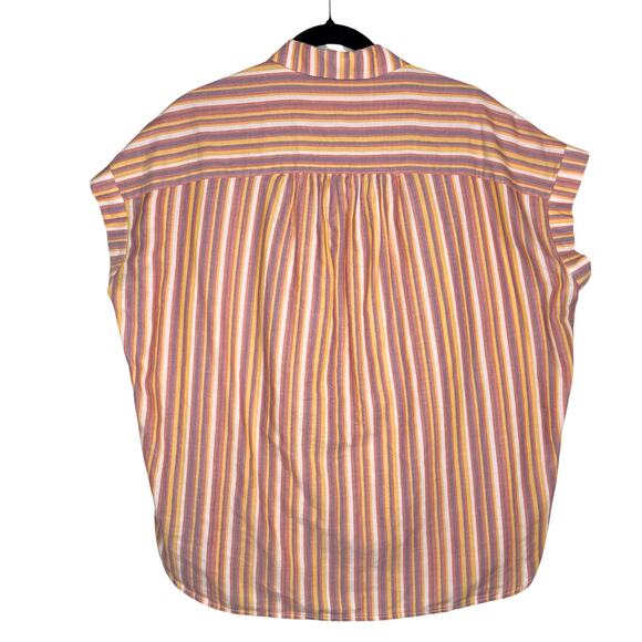 Madewell Oversized Button Up Rainbow Sierra Stripe Central Shirt Size Medium - Picture 11 of 11